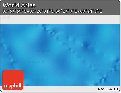 Physical 3D Map of the Area around 33° 42' 13" S, 68° 55' 30" E