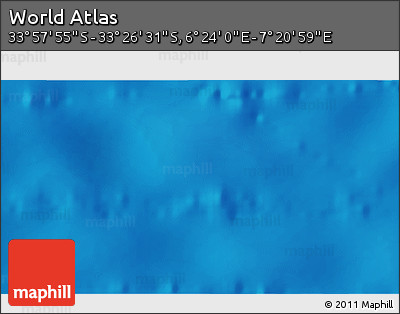 Physical 3D Map of the Area around 33° 42' 13" S, 6° 52' 30" E