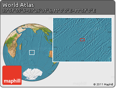 Satellite Location Map of the Area around 33° 42' 13" S, 71° 28' 29" E