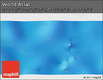Physical 3D Map of the Area around 33° 42' 13" S, 72° 19' 29" E