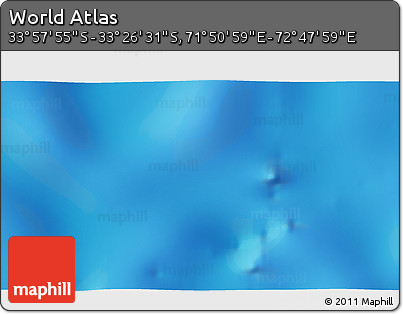 Physical 3D Map of the Area around 33° 42' 13" S, 72° 19' 29" E