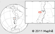 Blank Location Map of the area around 33° 42' 13" S, 72° 10' 30" W