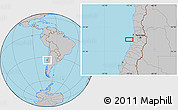 Gray Location Map of the area around 33° 42' 13" S, 72° 10' 30" W