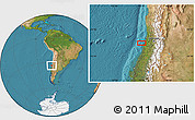 Satellite Location Map of the area around 33° 42' 13" S, 72° 10' 30" W