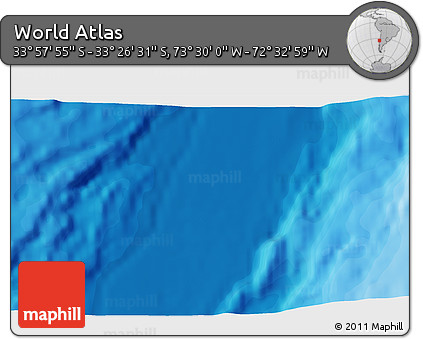 Political 3D Map of the Area around 33° 42' 13" S, 73° 1' 30" W