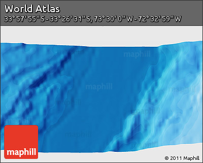 Political 3D Map of the Area around 33° 42' 13" S, 73° 1' 30" W