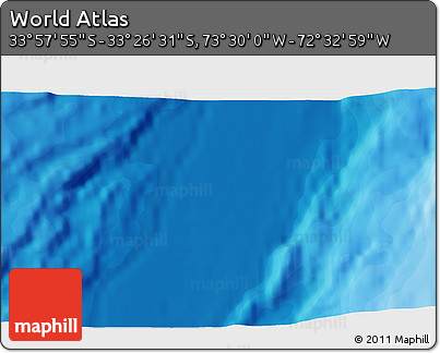 Political 3D Map of the Area around 33° 42' 13" S, 73° 1' 30" W