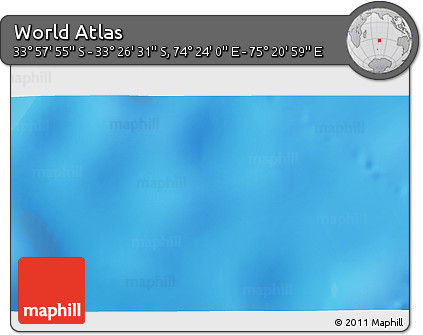 Shaded Relief 3D Map of the Area around 33° 42' 13" S, 74° 52' 30" E