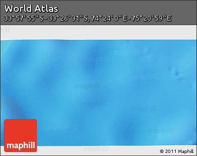 Shaded Relief 3D Map of the Area around 33° 42' 13" S, 74° 52' 30" E