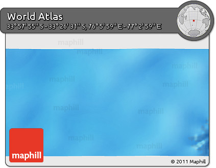 Physical 3D Map of the Area around 33° 42' 13" S, 76° 34' 29" E