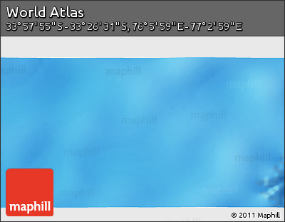 Physical 3D Map of the Area around 33° 42' 13" S, 76° 34' 29" E