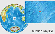 Physical Location Map of the area around 33° 42' 13" S, 76° 34' 29" E