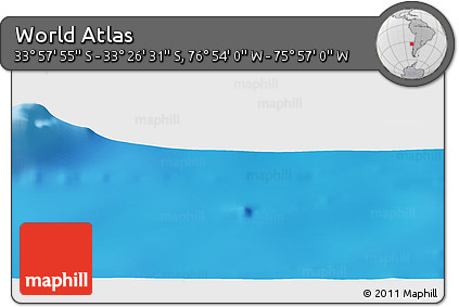 Physical Panoramic Map of the Area around 33° 42' 13" S, 76° 25' 30" W