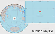 Gray Location Map of the area around 33° 42' 13" S, 78° 16' 30" E