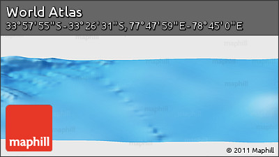 Physical Panoramic Map of the Area around 33° 42' 13" S, 78° 16' 30" E