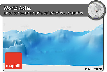 Physical Panoramic Map of the Area around 33° 42' 13" S, 78° 7' 30" W