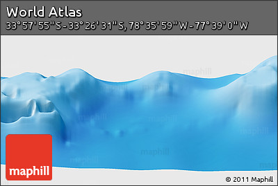 Physical Panoramic Map of the Area around 33° 42' 13" S, 78° 7' 30" W