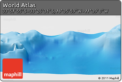 Physical Panoramic Map of the Area around 33° 42' 13" S, 78° 7' 30" W
