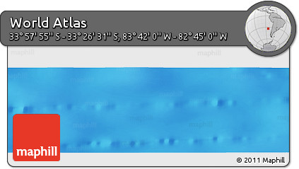 Physical Panoramic Map of the Area around 33° 42' 13" S, 83° 13' 29" W