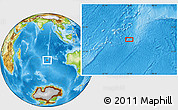 Physical Location Map of the area around 33° 42' 13" S, 85° 55' 30" E