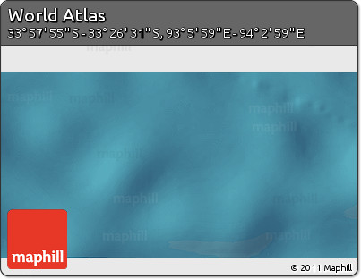 Satellite 3D Map of the Area around 33° 42' 13" S, 93° 34' 29" E