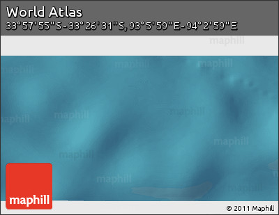 Satellite 3D Map of the Area around 33° 42' 13" S, 93° 34' 29" E