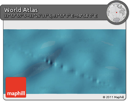 Satellite 3D Map of the Area around 33° 42' 13" S, 94° 25' 30" E