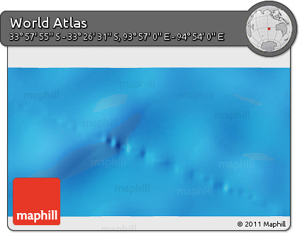 Shaded Relief 3D Map of the Area around 33° 42' 13" S, 94° 25' 30" E