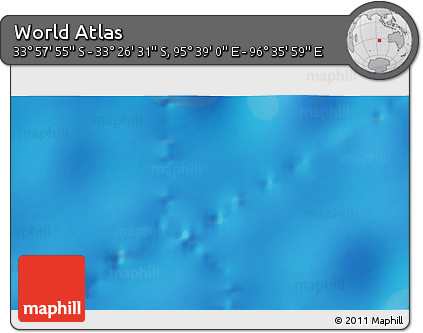 Shaded Relief 3D Map of the Area around 33° 42' 13" S, 96° 7' 30" E