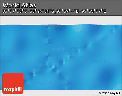 Shaded Relief 3D Map of the Area around 33° 42' 13" S, 96° 7' 30" E
