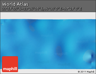 Physical 3D Map of the Area around 33° 42' 13" S, 96° 58' 29" E