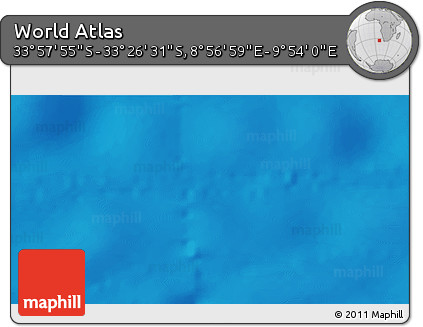 Physical 3D Map of the Area around 33° 42' 13" S, 9° 25' 30" E