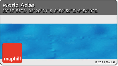 Physical Panoramic Map of the Area around 33° 42' 13" S, 9° 25' 30" E