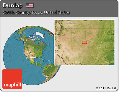 Satellite Location Map of Dunlap