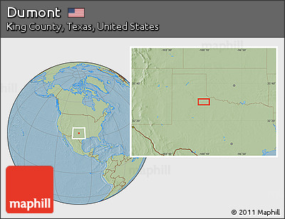 Savanna Style Location Map of Dumont, hill shading