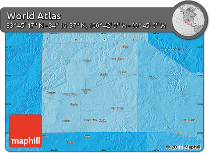 Political Map of the Area around 34° 0' 57" N, 100° 13' 29" W