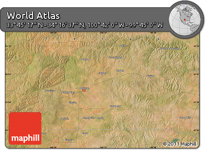 Satellite Map of the Area around 34° 0' 57" N, 100° 13' 29" W