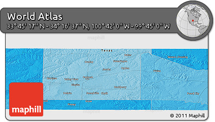 Political Panoramic Map of the Area around 34° 0' 57" N, 100° 13' 29" W