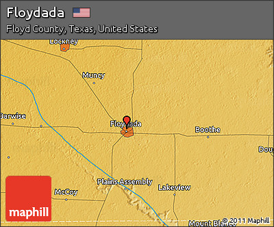 Physical 3D Map of Floydada