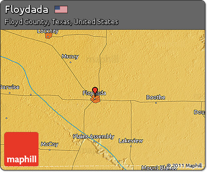 Physical 3D Map of Floydada