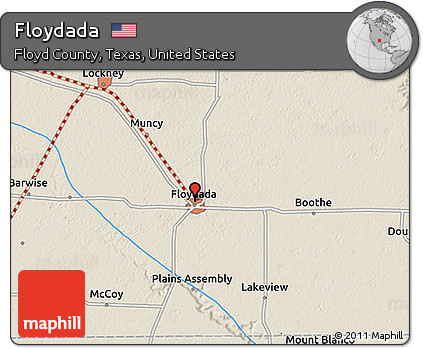 Shaded Relief 3D Map of Floydada