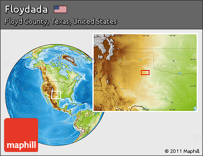 Physical Location Map of Floydada