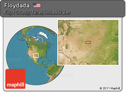 Satellite Location Map of Floydada
