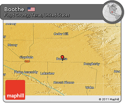 Physical Panoramic Map of Boothe