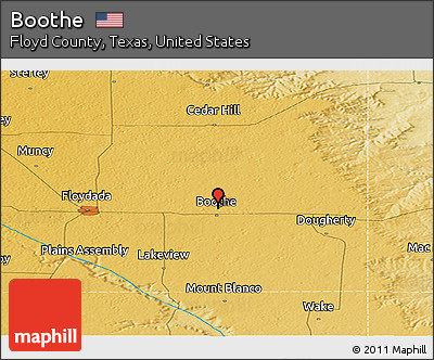 Physical Panoramic Map of Boothe