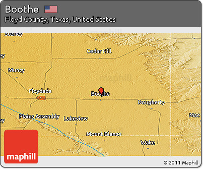 Physical Panoramic Map of Boothe