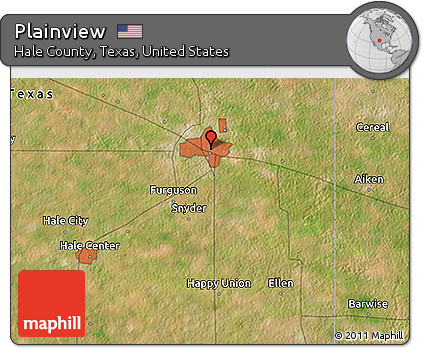 Satellite 3D Map of Plainview