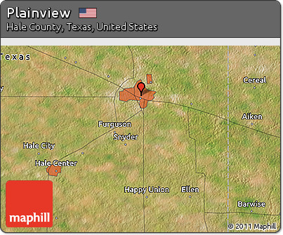 Satellite 3D Map of Plainview