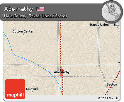 Shaded Relief 3D Map of Abernathy