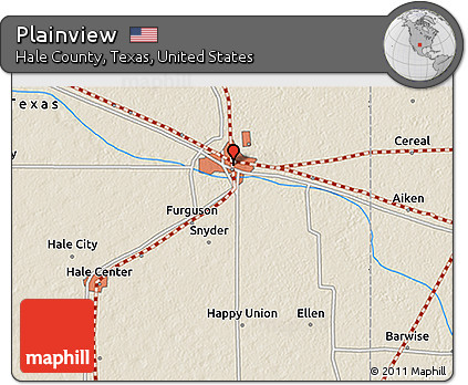 Shaded Relief 3D Map of Plainview